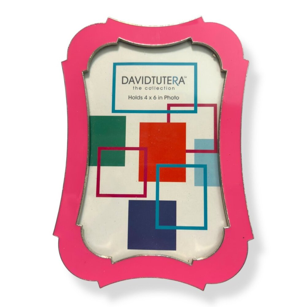Y2K Photo Frame Silver Metal Pink Enamel‎ Woman Girl 4x6  Barbiecore Dopamime